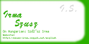 irma szusz business card